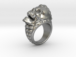 skull-ring-size 6.5 in Natural Silver