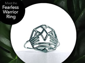 Fearless Warrior Ring (Medium) in Rhodium Plated Brass