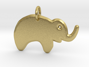 Minimalist Elephant Pendant in Natural Brass
