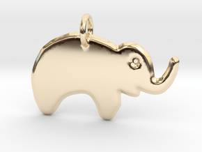 Minimalist Elephant Pendant in 14k Gold Plated Brass