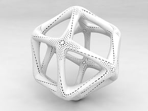 Perforated Cuboctahedron in Tan Fine Detail Plastic