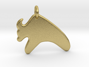 Minimalist OX Pendant in Natural Brass