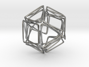 Looped Twisted Cuboctahedron in Natural Silver