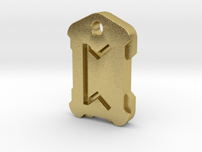 Nordic Rune Letter P in Natural Brass