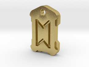 Nordic Rune Letter ST in Natural Brass