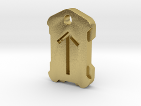 Nordic Rune Letter T in Natural Brass