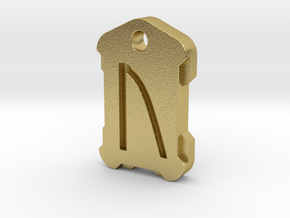 Nordic Rune Letter U in Natural Brass