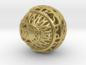 Tree of life sphere perforated in Natural Brass