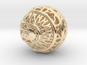 Tree of life sphere perforated in 14k Gold Plated Brass
