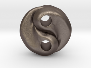 Fire and water yin yang in Polished Bronzed-Silver Steel