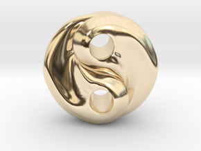 Fire and water yin yang in 14k Gold Plated Brass