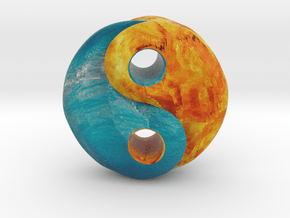 Fire and water yin yang in Natural Full Color Sandstone