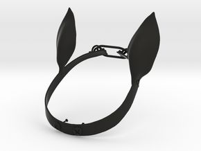 Unicorn Ears in Black Natural Versatile Plastic: Large