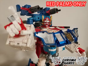 RID Omega Prime articulated hands - PALMS ONLY in Red Processed Versatile Plastic