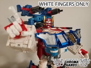 RID Omega Prime articulated hands - FINGERS ONLY in White Processed Versatile Plastic