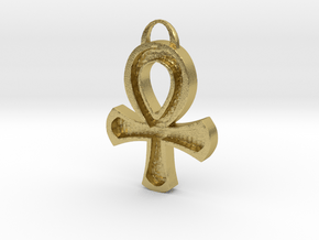 Hollowed Ankh in Natural Brass