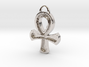Hollowed Ankh in Rhodium Plated Brass