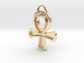Hollowed Ankh in 14k Gold Plated Brass