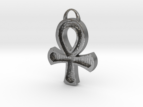 Hollowed Ankh in Natural Silver
