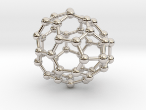 0682 Fullerene c44-54 cs in Rhodium Plated Brass