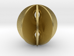 Yin yang sphere in Natural Brass