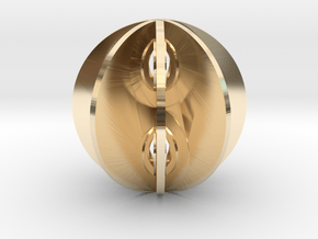 Yin yang sphere in 14k Gold Plated Brass