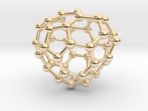 0684 Fullerene c44-56 c1 in 14k Gold Plated Brass