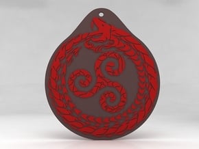 Serpent Triskelion pendant  in Tan Fine Detail Plastic