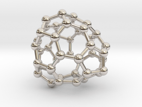 0687 Fullerene c44-59 c1 in Rhodium Plated Brass