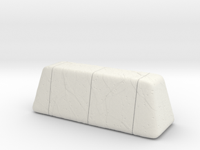Cracked Concrete Barrier (21mm) in White Natural Versatile Plastic