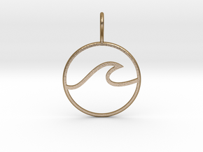 Wave Pendant in Polished Gold Steel