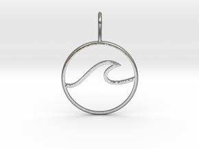 Wave Pendant in Natural Silver