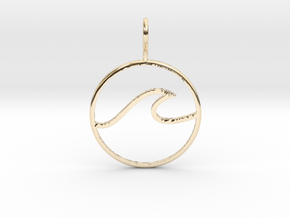 Wave Pendant in 14K Yellow Gold
