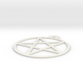 Pentagram Talisman in White Natural Versatile Plastic