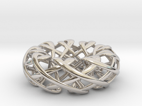 Counter rotating Torus with Celtic knots in Rhodium Plated Brass