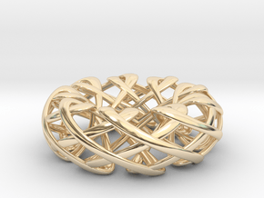 Counter rotating Torus with Celtic knots in 14k Gold Plated Brass