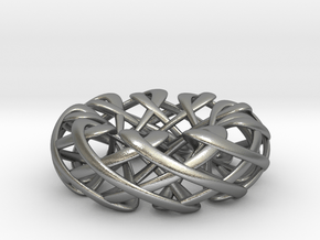Counter rotating Torus with Celtic knots in Natural Silver
