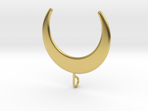 Moon Pendant in Polished Brass: Medium