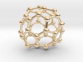 0696 Fullerene c44-68 c1 in 14k Gold Plated Brass