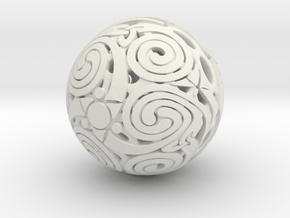 Triskelion sphere in White Natural Versatile Plastic