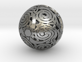 Triskelion sphere in Natural Silver