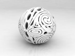 Triskelion sphere in Tan Fine Detail Plastic