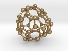 0697 Fullerene c44-69 c1 in Polished Gold Steel