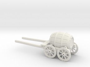 HO Scale Barrel Wagon in White Natural Versatile Plastic