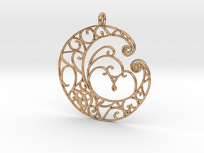 Celtic Wiccan Moon Pendant  in Natural Bronze