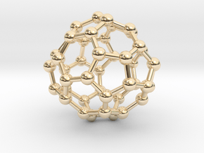 0703 Fullerene c44-75 d2 in 14k Gold Plated Brass