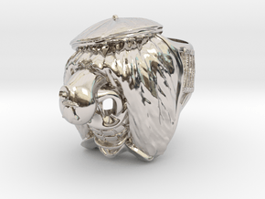 Famous Waggis Ring / 22mm in Rhodium Plated Brass