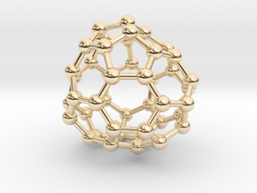0708 Fullerene c44-80 d3 in 14k Gold Plated Brass