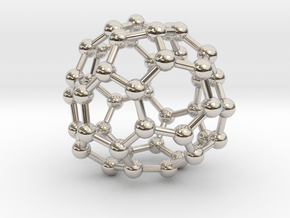 0711 Fullerene c44-83 d2 in Rhodium Plated Brass