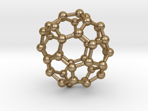 0714 Fullerene c44-86 d3d in Polished Gold Steel